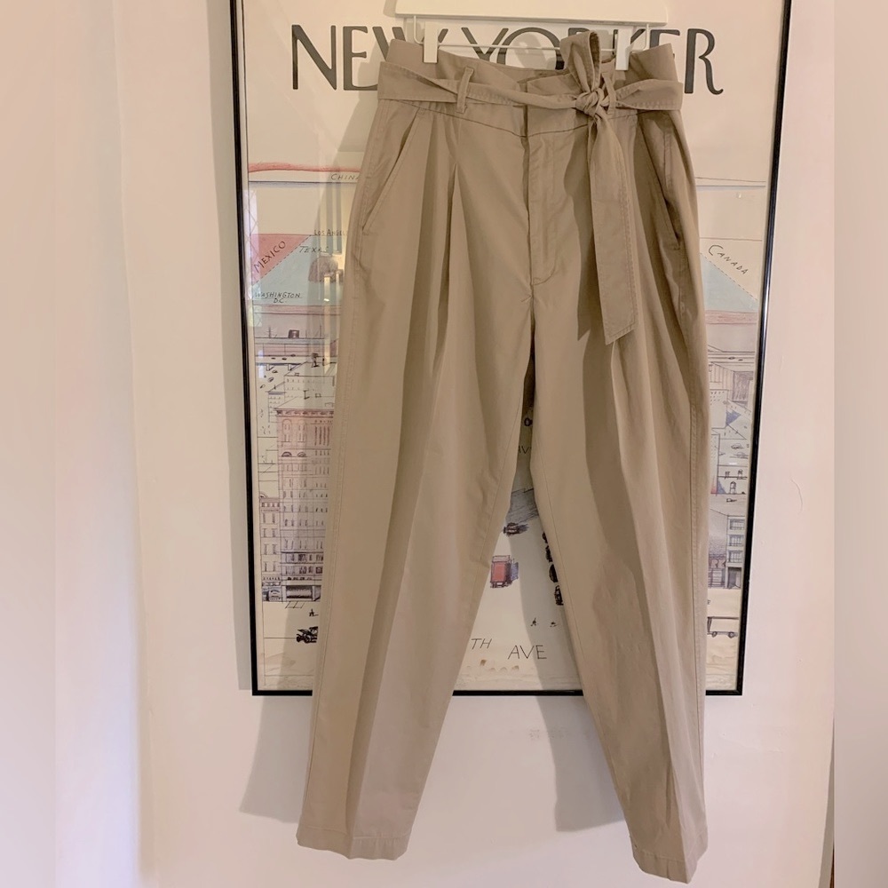 NWT Polo Ralph Lauren tan pleated khakis with matching belt size 12